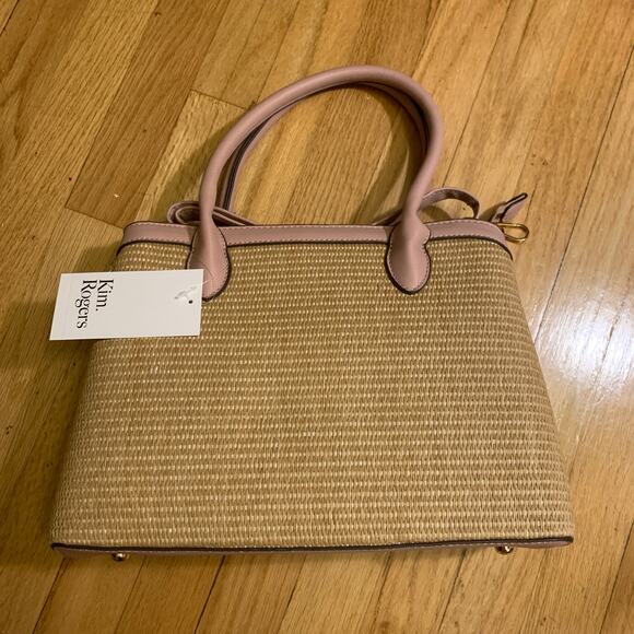 Kim Rogers Womens Wicker Straw Satchel Shoulder Purse Crossbody Bag Brown Boho - Picture 14 of 16